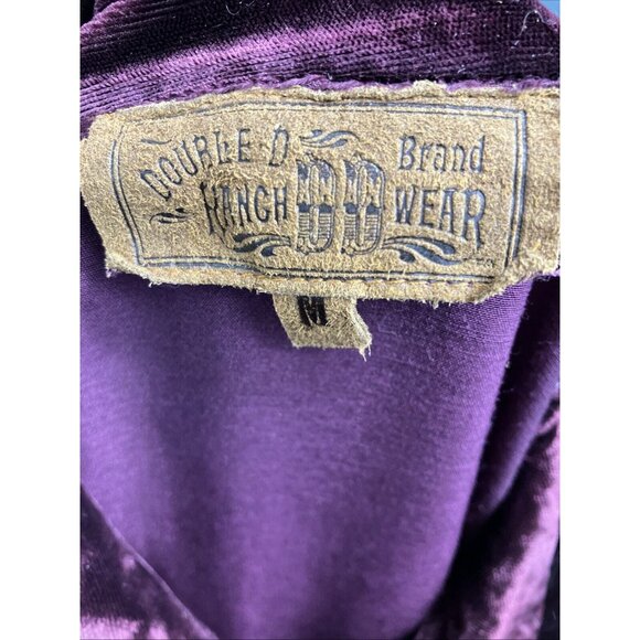 M Double D Ranch USA velvet top wine burgundy conch buttons - Picture 5 of 6